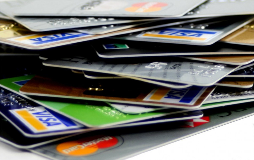 A pile of credit and debit cards